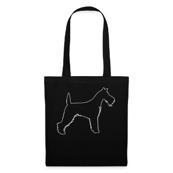 Silhouette de Fox Terrier à poil métallique - Sac en tissu - noir - Devant