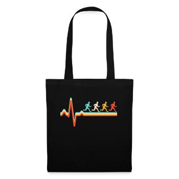 Jogging Retro Heartbeat - Sac en tissu - noir - Devant