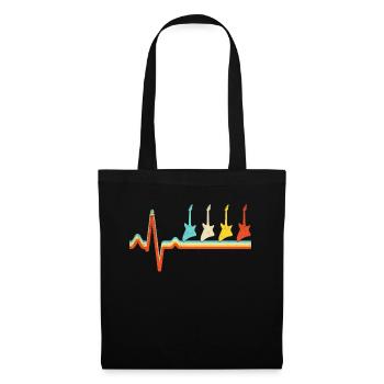 Rock Retro Heartbeat - Sac en tissu - noir - Devant