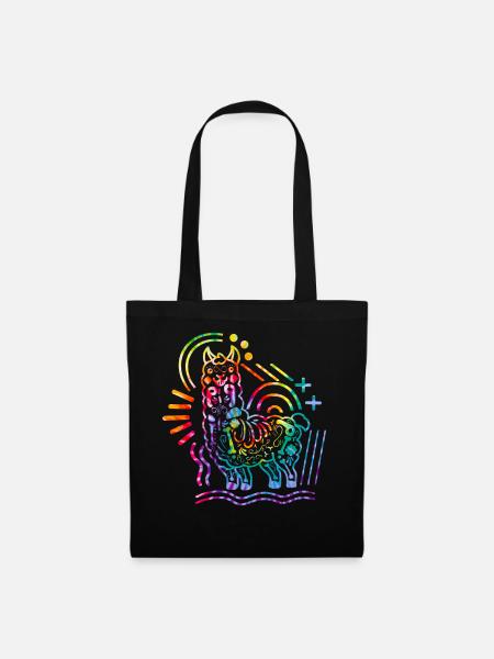 Dia De Los Muertos Hemd, Lama Zuckerschädel - Stoffbeutel - Schwarz
