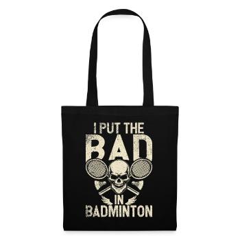Badminton Lustiger Spruch Herren Badminton Design - Stoffbeutel - Schwarz - Vorne