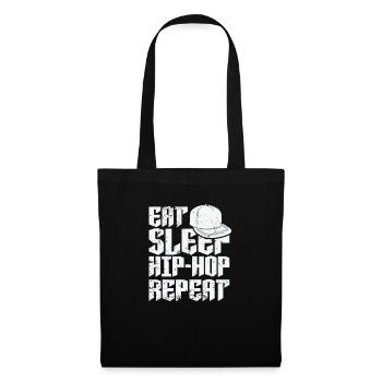 Manger dormir Hip-Hop Répéter Musique Genre Rap - Sac en tissu - noir - Devant