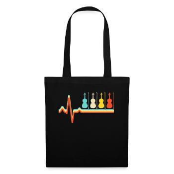 Violon Retro Heartbeat - Sac en tissu - noir - Devant