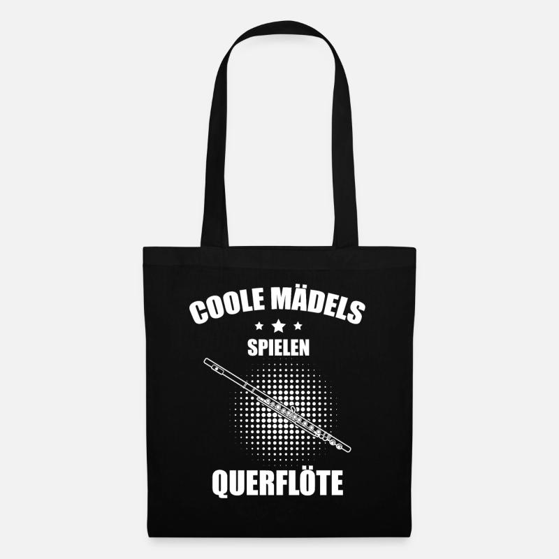 Querflöte Querflötenspieler Querflötist - Stoffbeutel - Schwarz