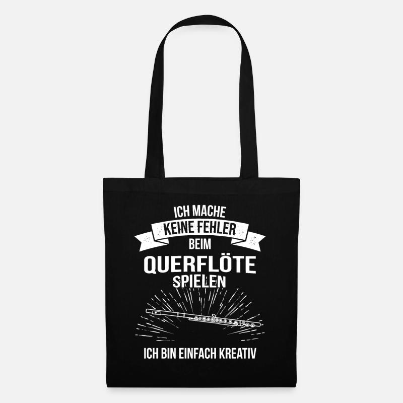 Querflöte Querflötenspieler Querflötist - Stoffbeutel - Schwarz