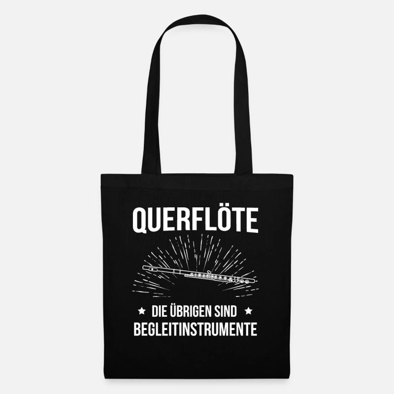 Querflöte Querflötenspieler Querflötist - Stoffbeutel - Schwarz