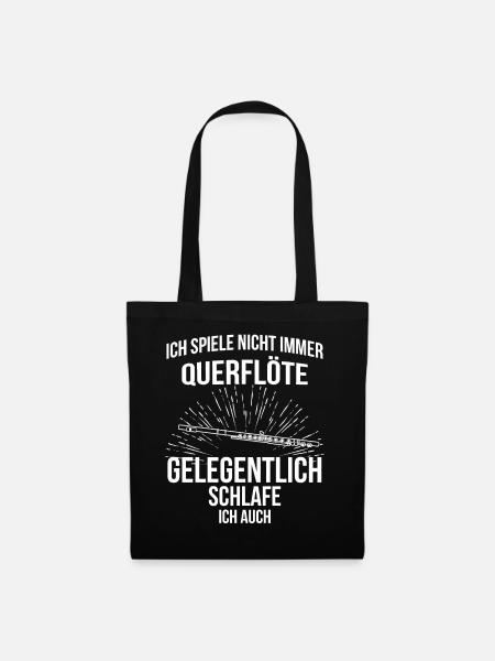 Querflöte Querflötenspieler Querflötist - Stoffbeutel - Schwarz