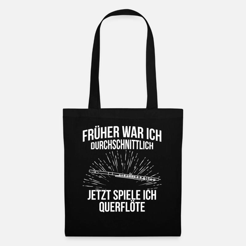 Querflöte Querflötenspieler Querflötist - Stoffbeutel - Schwarz