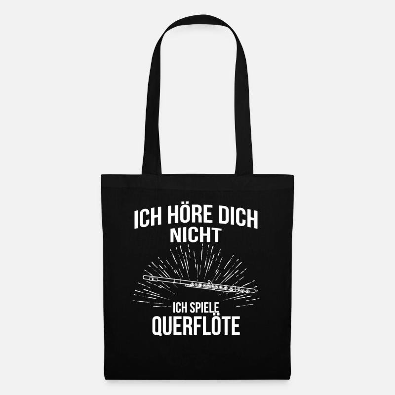 Querflöte Querflötenspieler Querflötist - Stoffbeutel - Schwarz
