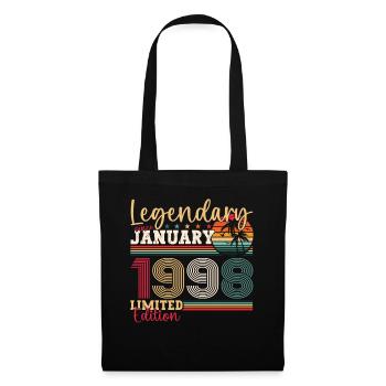 25th birthday born 1998 January gift man - Tote Bag - black - Front