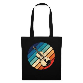 Violon Violoniste Rétro Vintage - Sac en tissu - noir - Devant