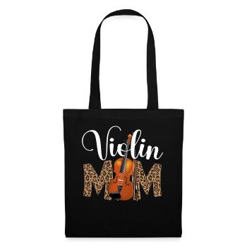 Violon Violoniste Maman Guépard - Sac en tissu - noir - Devant
