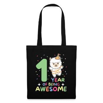 Alpaca for the 1st birthday for children one year old - Tote Bag - black - Front