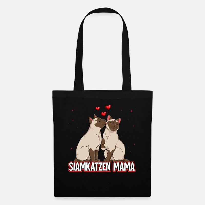 Siamkatzen Mama - Stoffbeutel - Schwarz
