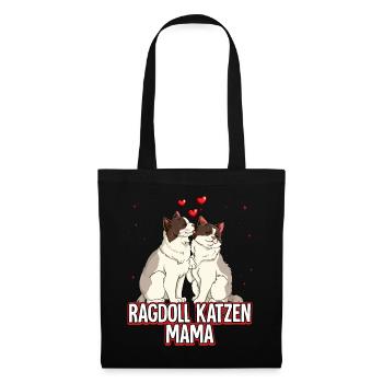 Ragdoll Katzen Mama - Stoffbeutel - Schwarz - Vorne