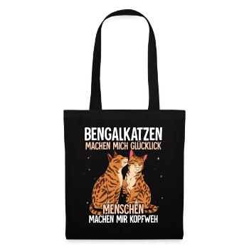 Bengalkatzen - Stoffbeutel - Schwarz - Vorne