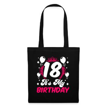 18 C’est mon anniversaire Fille Anniversaire Dix-huit ans - Sac en tissu - noir - Devant
