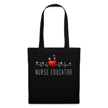 Infirmière enseignante - Sac en tissu - noir - Devant