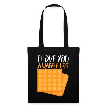 I Love You A Waffle Lot 6 - Stoffbeutel - Schwarz - Vorne