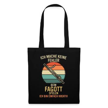 Fagott Fagottspieler Fagottist - Stoffbeutel - Schwarz - Vorne
