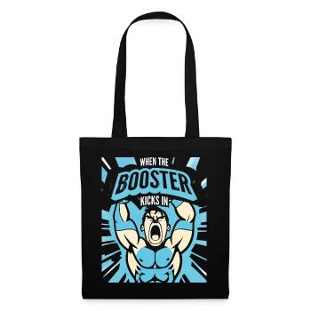 When the booster works Muscle Funny bodybuilder - Tote Bag - black - Front