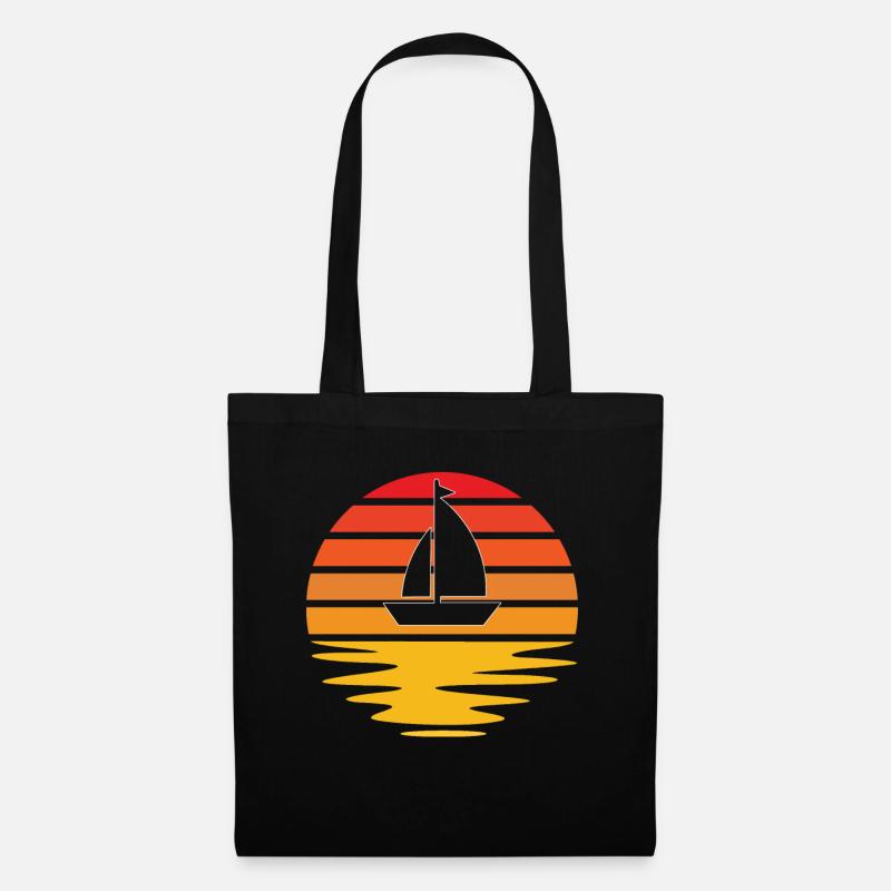Segeln Retro - Stoffbeutel - Schwarz