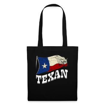 Texaner Sprüche Texanisch Texas Stolz - Stoffbeutel - Schwarz - Vorne
