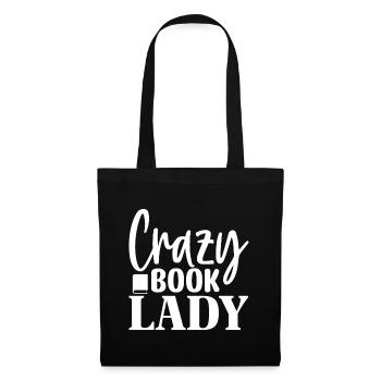 Crazy Book Lady - Sac en tissu - noir - Devant