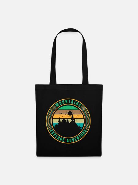 Mountains Explore Adventure - Stoffbeutel - Schwarz
