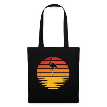 Flamant rose Rétro - Sac en tissu - noir - Devant