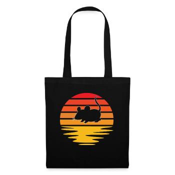 Souris Rétro - Sac en tissu - noir - Devant