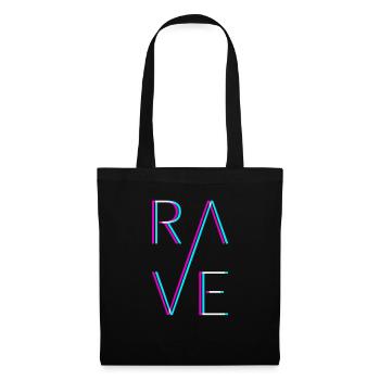 Techno Rave Festival Electro Musik Raver - Stoffbeutel - Schwarz - Vorne