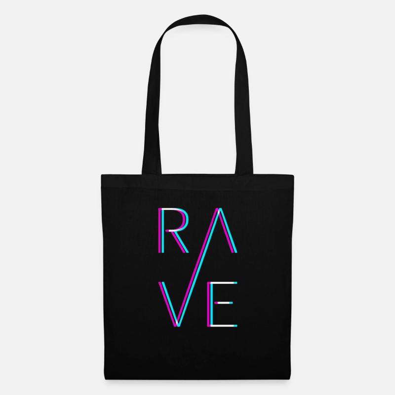 Techno Rave Festival Electro Musik Raver - Stoffbeutel - Schwarz