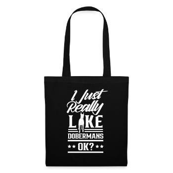 J’aime les dobermans juste beaucoup les chiens Doberman - Sac en tissu - noir - Devant
