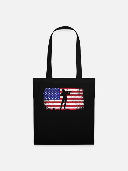 Violin Violinist Usa American Flag - Stoffbeutel - Schwarz