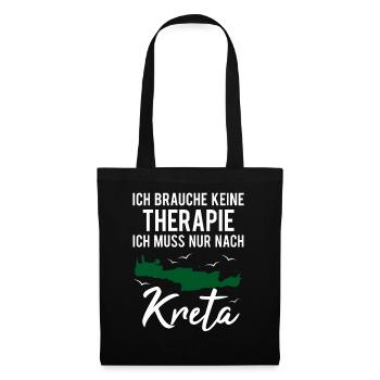 Kreta Spruch Griechenland Insel Geschenk - Stoffbeutel - Schwarz - Vorne