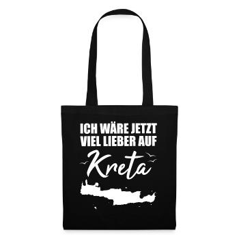 Kreta Lustiger Spruch Griechenland Insel Geschenk - Stoffbeutel - Schwarz - Vorne