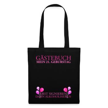 21 Birthday guestbook first sign then - Tote Bag - black - Front
