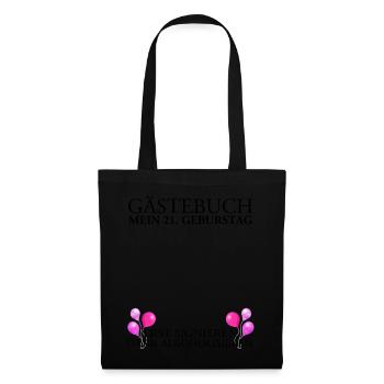 21 Birthday guestbook first sign then - Tote Bag - black - Front
