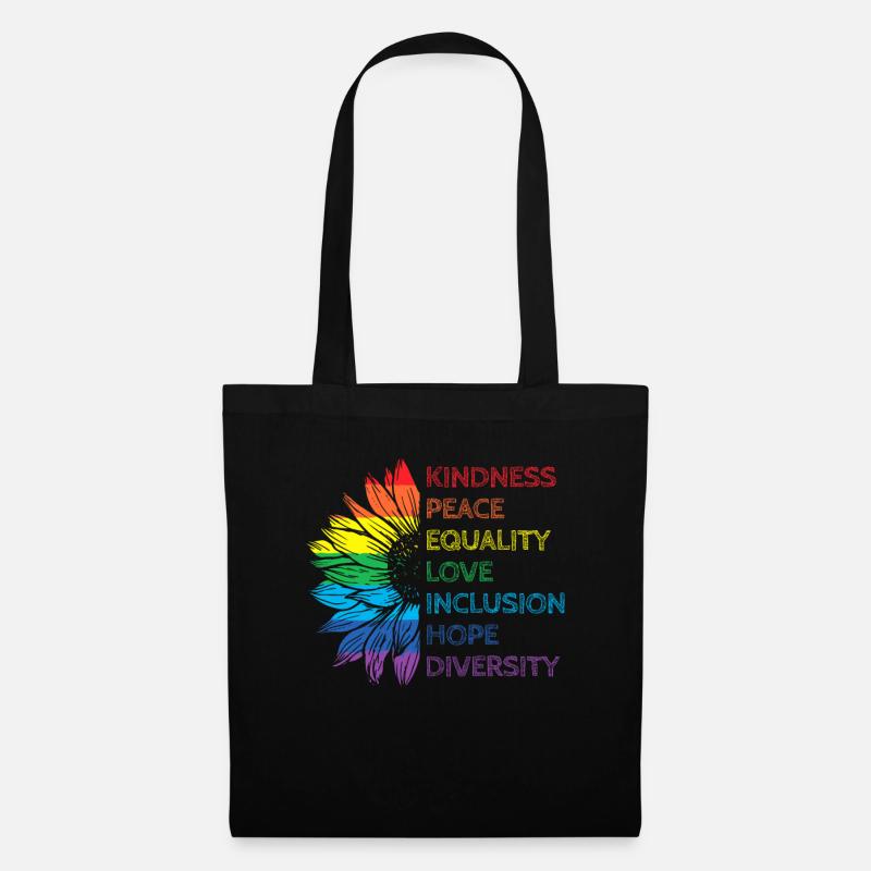 Peace Love Diversity Inclusion Equality Humanity - Stoffbeutel - Schwarz