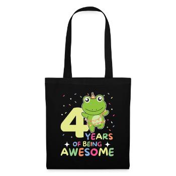 Grenouille pour 4ème anniversaire Enfants de quatre ans - Sac en tissu - noir - Devant