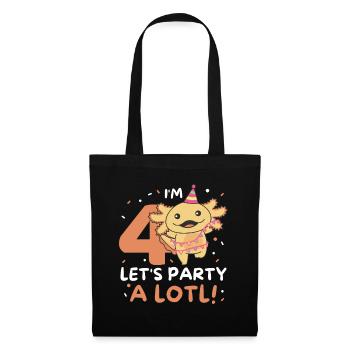 4ème anniversaire axolotl quatre ans axolotls sucrés - Sac en tissu - noir - Devant