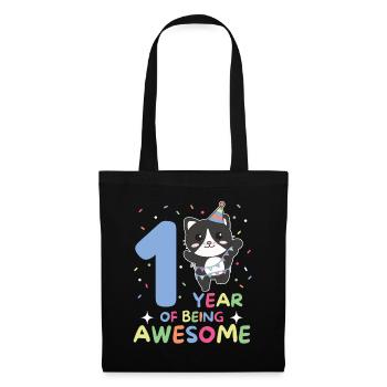 Cat for 1st birthday for children one year old - Tote Bag - black - Front