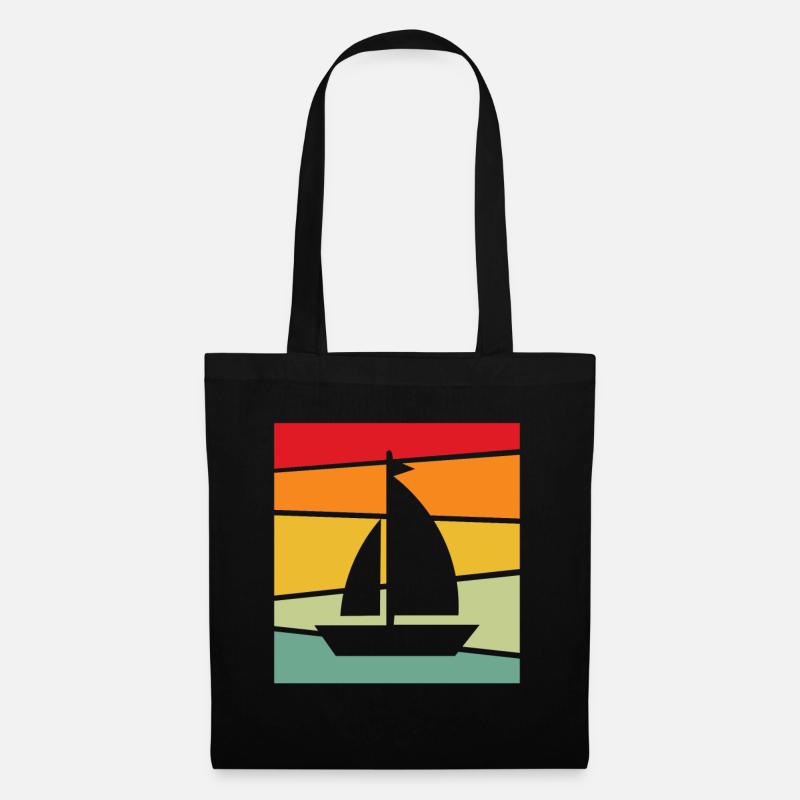 Segeln Retro - Stoffbeutel - Schwarz