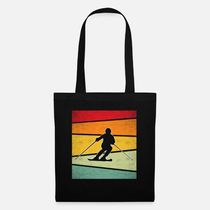 Ski Retro - Stoffbeutel - Schwarz