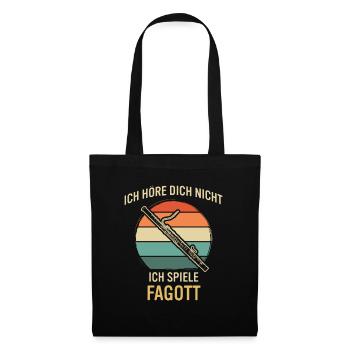 Fagott Fagottspieler Fagottist - Stoffbeutel - Schwarz - Vorne
