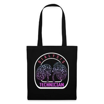 Dialysis Nurse Shirt, Dialysis Tech Floral Tee, - Tote Bag - black - Front