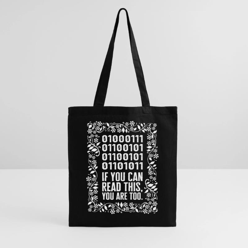 Programmer Shirt, 01000111 Computer Binary Code Tote Bag