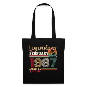 Né 1987 février 36th anniversaire Gift man - Sac en tissu - noir - Devant