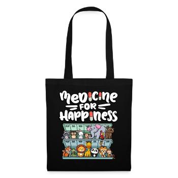 Médecine pour le bonheur Zoo mignon - Sac en tissu - noir - Devant